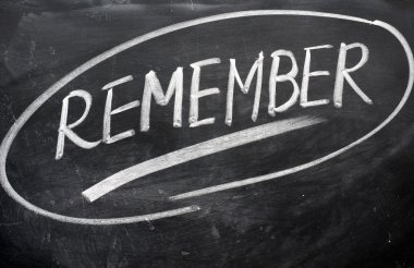 Remember word written on a blackboard clipart