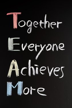 Teamwork concept on blackboard clipart