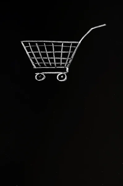 Einkaufswagen mit Kreide gezeichnet — Stockfoto