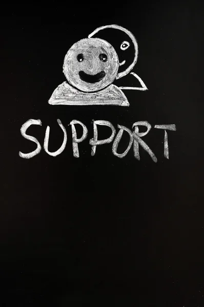 Поддержка - человеческие фигуры, нарисованные мелом — стоковое фото
