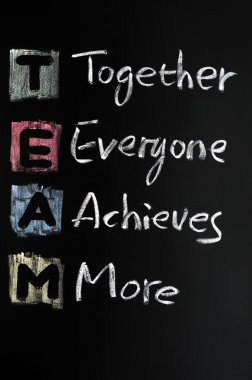 TEAM acronym written in colorful chalk clipart