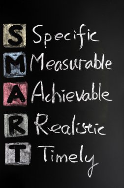 Smart goal concept for setting management objectives clipart