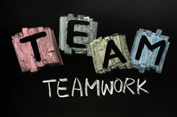 Team written in colorful chalk — Stock Photo, Image