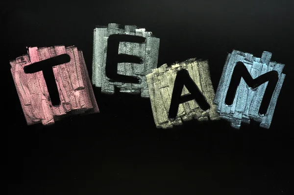 Team written in colorful chalk — Stock Photo, Image