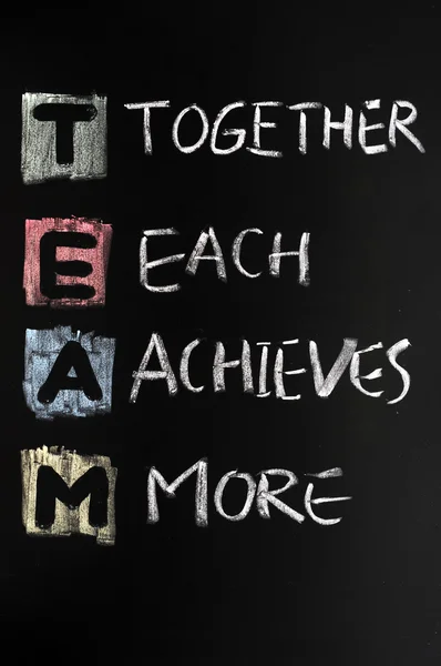 TEAM acronym written in colorful chalk — Stock Photo, Image