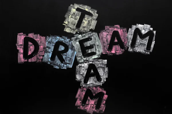 Crossword of dream and team — Stock Photo, Image