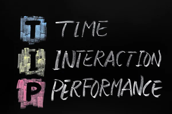 Acrónimo de TIP, rendimiento de interacción de tiempo —  Fotos de Stock