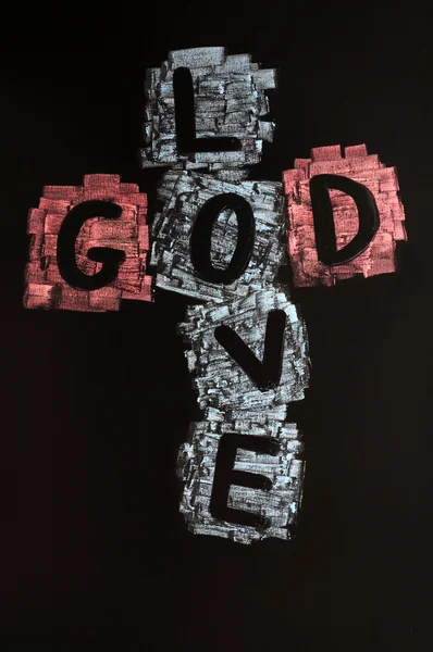 Palavra cruzada de amor Deus — Fotografia de Stock