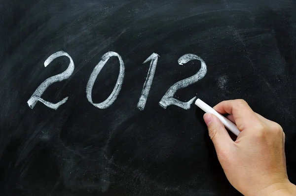 Blackboard / chalkboard with a handwriting of 2012 — Stock Photo, Image
