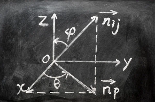 Matematik formler skrivit på tavlan — Stockfoto