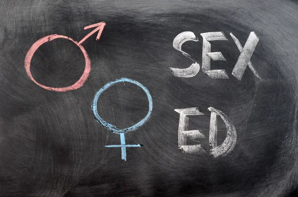 Éducation sexuelle avec symboles de genre — Photo