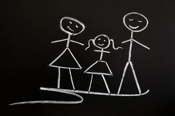 stock image Family drawn in chalk