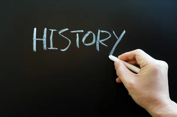 stock image Writing the word history on a blackboard