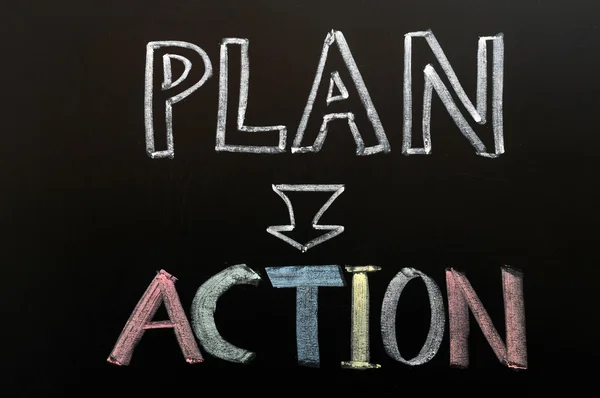 Colocar o plano em ação — Fotografia de Stock