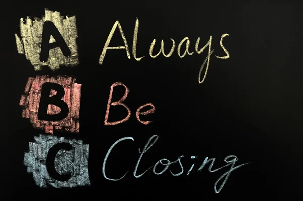 Акроним ABC - Always Be Closing — стоковое фото