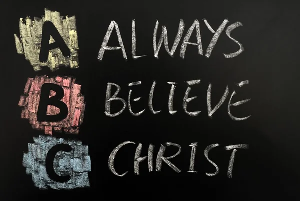 Ακρωνύμιο του abc - πάντα να πιστεύω Χριστού — Φωτογραφία Αρχείου