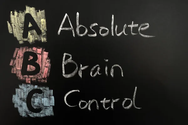 Acrónimo de ABC-Absolute brain control — Foto de Stock