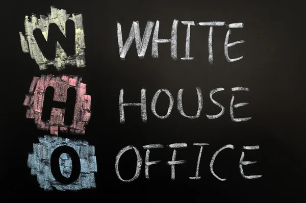 Zkratka WHO - kanceláře Bílého domu — Stock fotografie