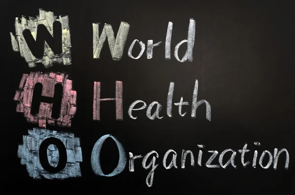 Акроним ВОЗ - Всемирная организация здравоохранения — стоковое фото