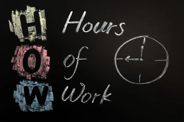 Acrónimo de CÓMO - Horas de trabajo —  Fotos de Stock