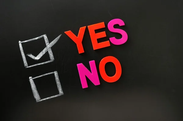 Yes or no check boxes — Stock Photo, Image