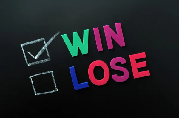 Ganhar e perder caixas de seleção — Fotografia de Stock