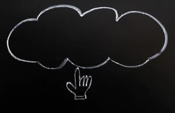 Cloud a rukou kurzor — Stock fotografie