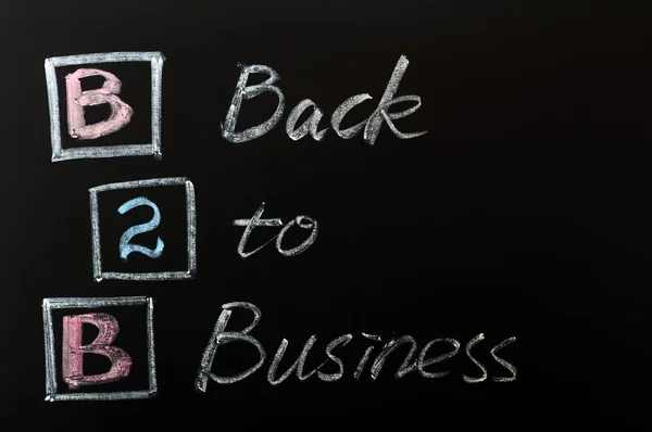 Akronym für b2b - zurück zum Geschäft — Stockfoto