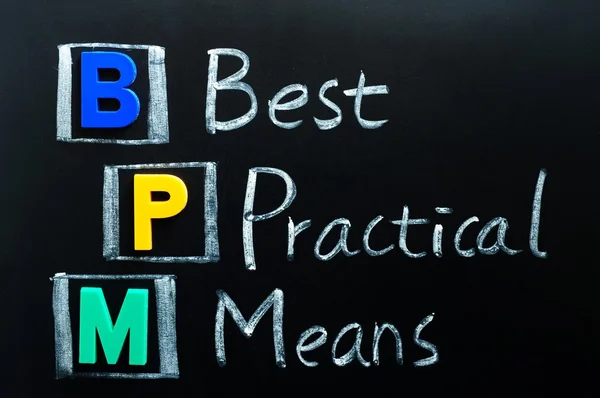 Acronimo di BPM - Best Practical Means — Foto Stock
