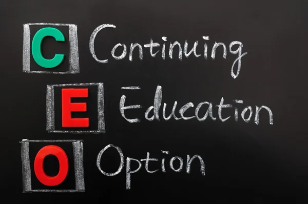 Acronym of CEO - Continuing Education Option — Stock Photo, Image