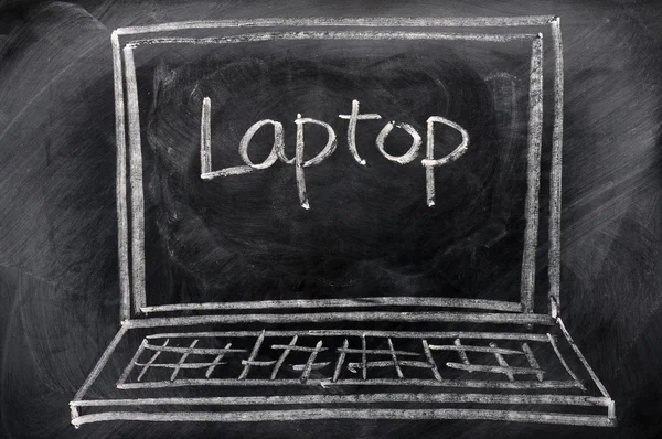 Křídou laptop — Stock fotografie