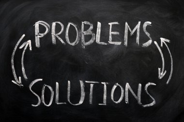 sorunlar ve çözümleri bir tahtaya yazılan