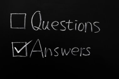 Check boxes of questions and answers clipart