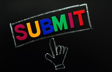 Submit button with a cursor hand clipart