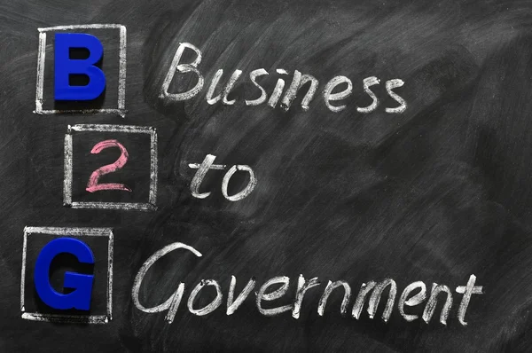 Acronym of B2G - Business to government — Stock Photo, Image