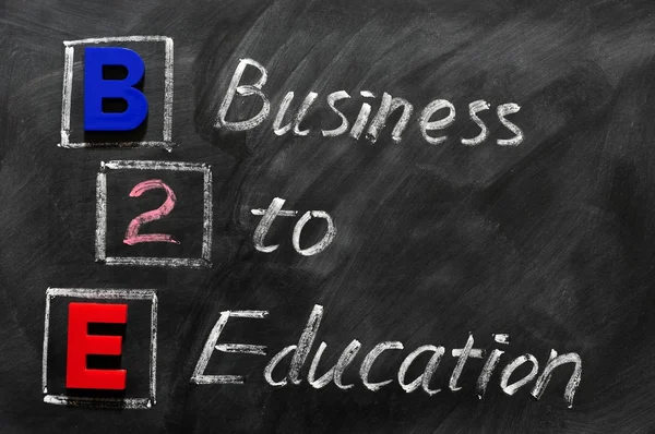 Afkorting van b2e - business-to-onderwijs — Stockfoto
