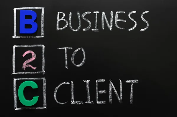 首字母缩写词的 b2c-到客户端的业务 — 图库照片