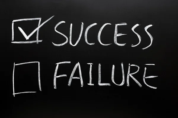Caixas de seleção de sucesso e fracasso — Fotografia de Stock