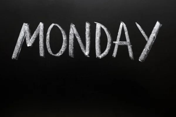 Monday written on a blackboard — Stock Photo, Image