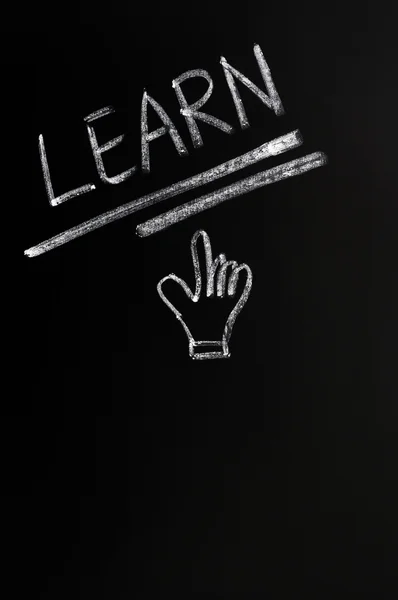 Aprender escrito em um quadro negro — Fotografia de Stock
