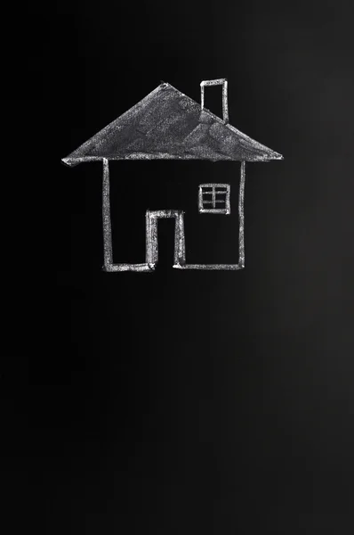 Σπίτι που συντάσσεται με κιμωλία — Φωτογραφία Αρχείου
