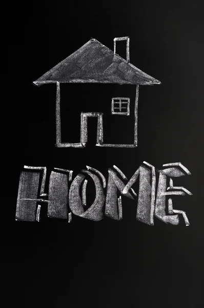 Home drawn in chalk — Stock Photo, Image