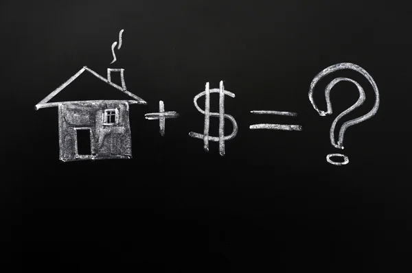 Casa más dinero significa una gran pregunta — Foto de Stock