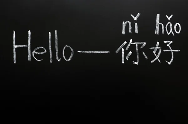 Learning Chinese language from hello — Stock Photo, Image