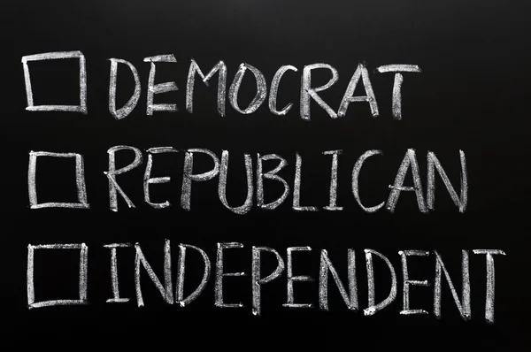 Позначки демократичні, республіканські та незалежні — стокове фото