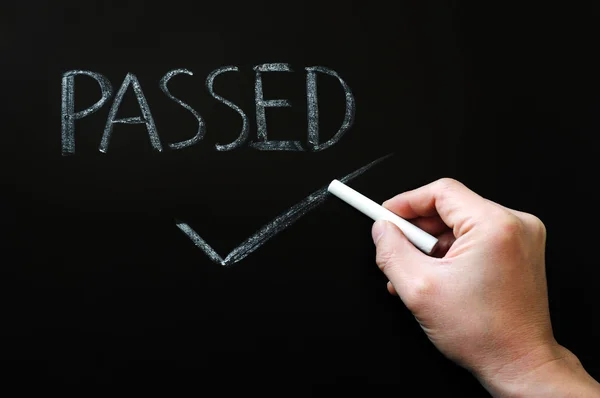 Passed with a hand checking — Stock Photo, Image