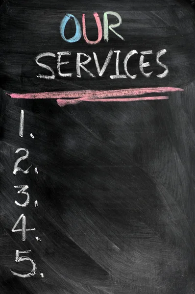 Onze diensten-menu — Stockfoto