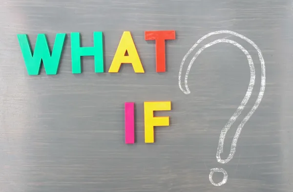 What if with a big question mark — Stock Photo, Image