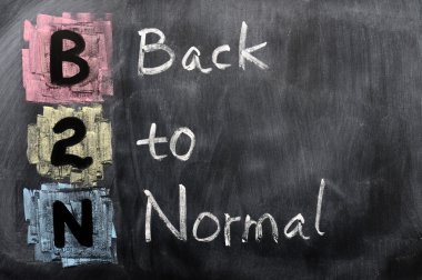 Acronym of B2N - Back to Normal clipart