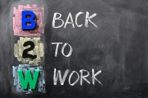 Acrónimo de B2W - De Volta ao Trabalho — Fotografia de Stock